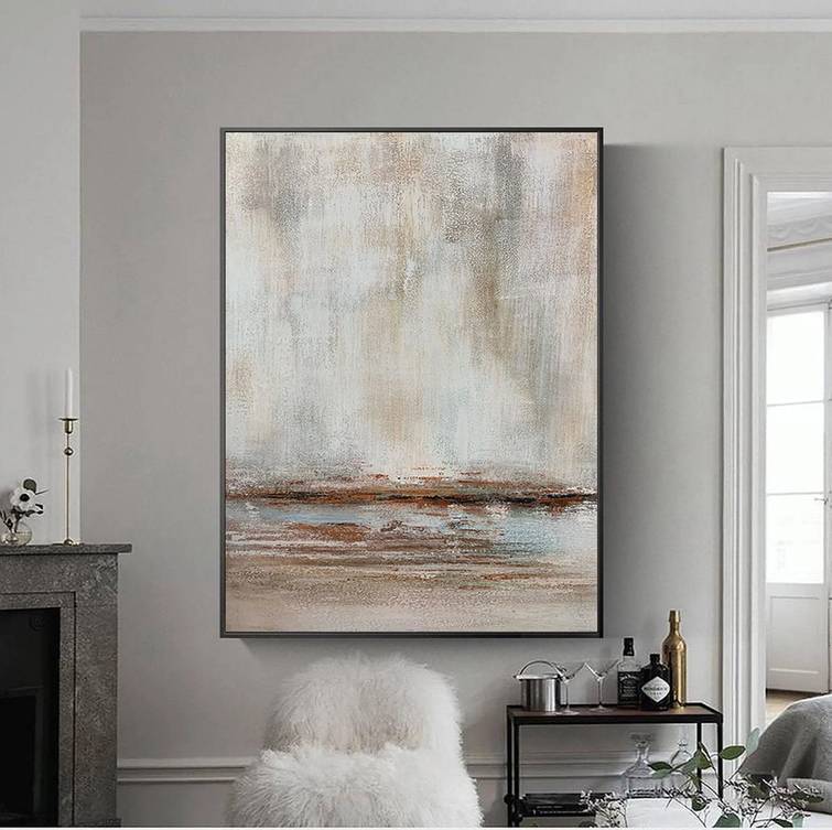 Room Painting Living Brown Abstract Canvas Wall Art 69KI3 wall art